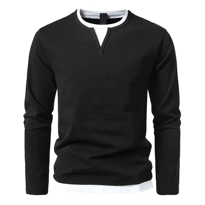 LAURENT MONACO | T-SHIRT À MANCHES LONGUES EN COTON PEIGNÉ PREMIUM