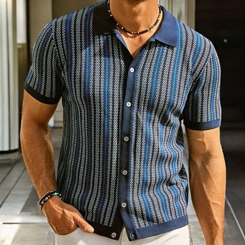LAURENT MONACO | CHEMISE À MOTIF CHEVRON POUR HOMMES