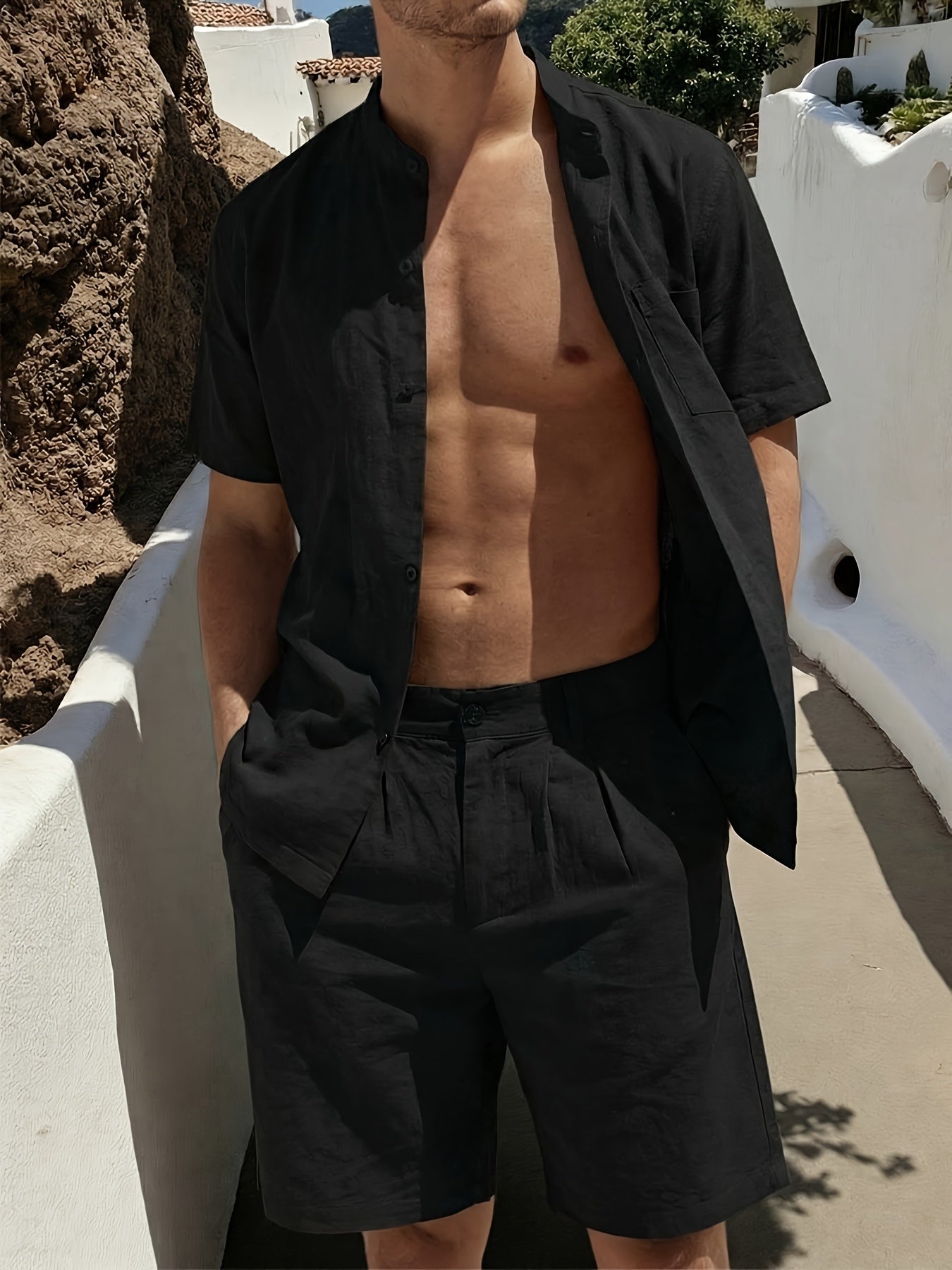 LAURENT MONACO | ENSEMBLE CHEMISE ET SHORT POUR HOMMES