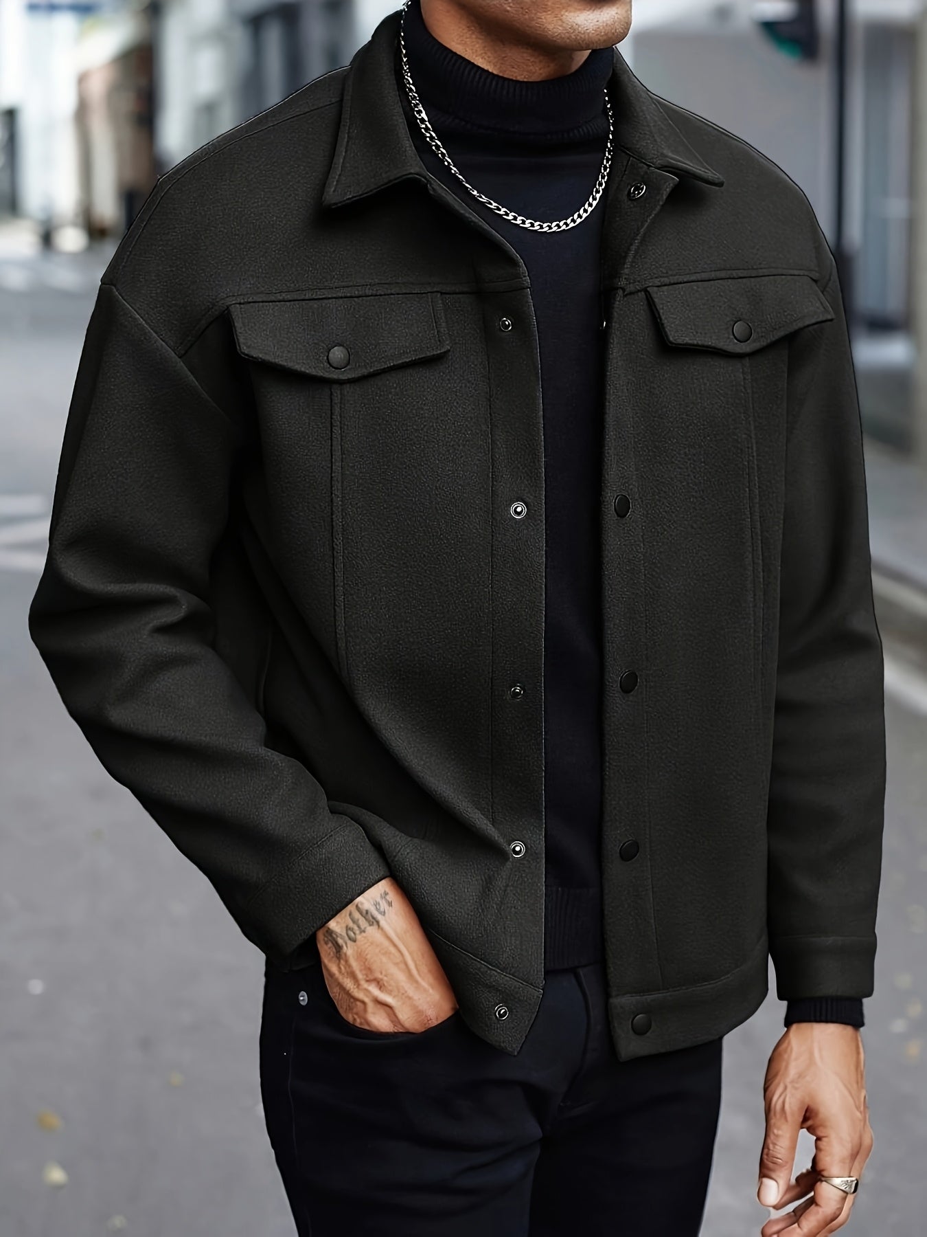 LAURENT MONACO | VESTE À BOUTONS TEXTURÉE POUR HOMMES