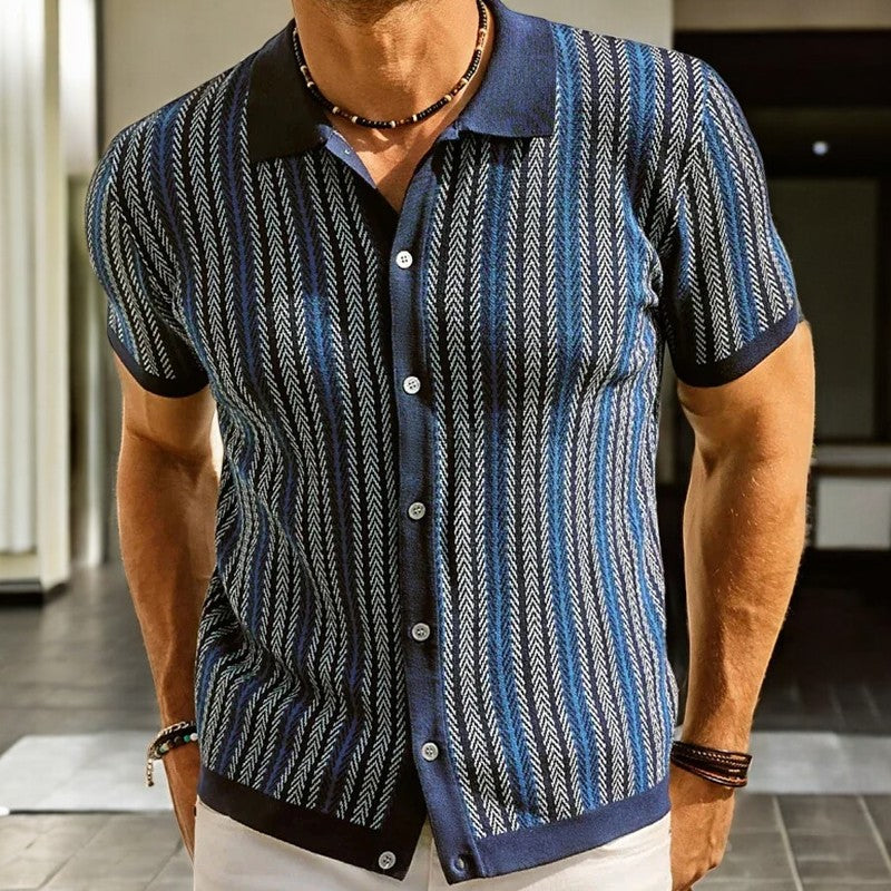 LAURENT MONACO | CHEMISE À MOTIF CHEVRON POUR HOMMES