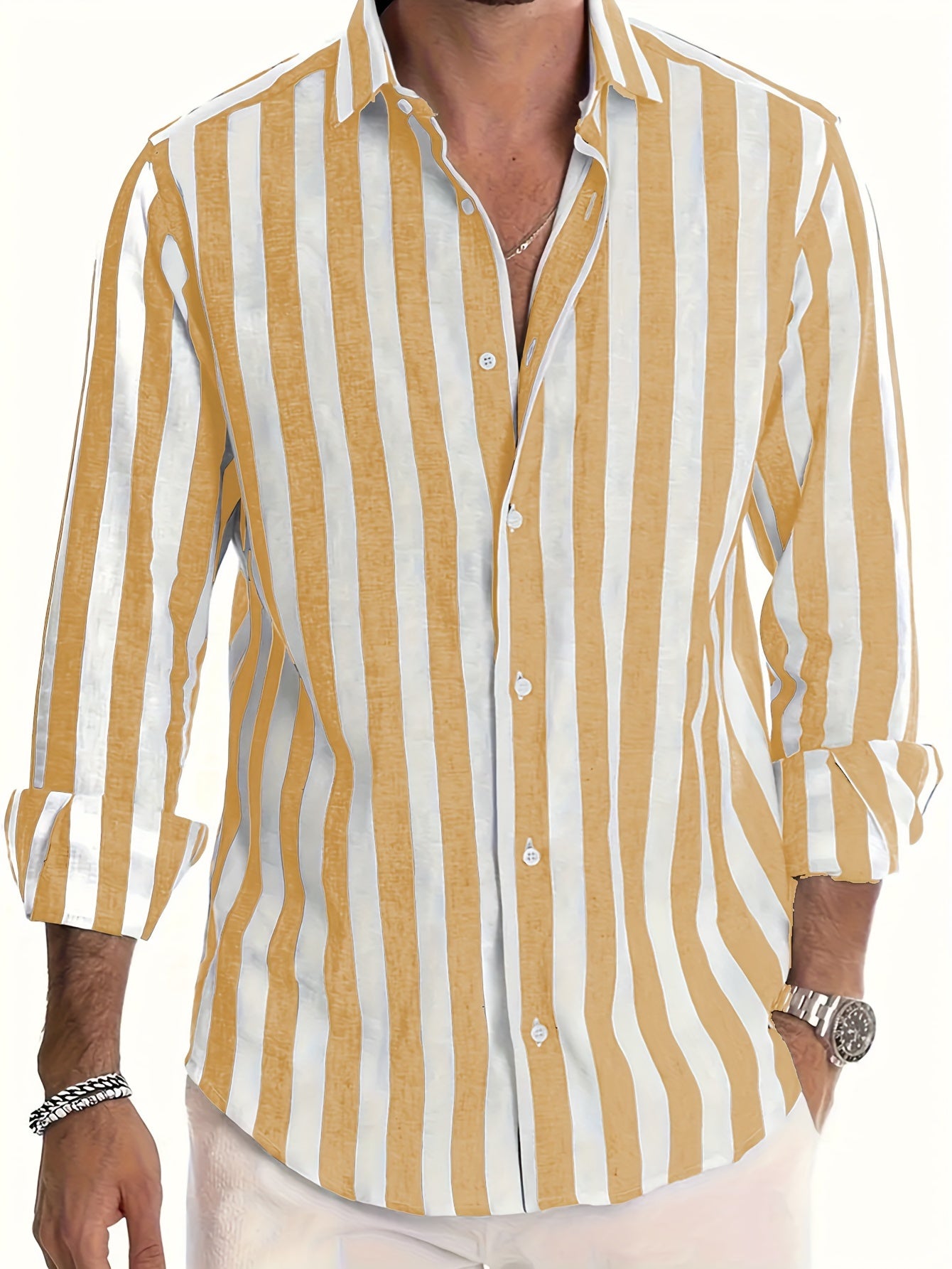 LAURENT MONACO | CHEMISE RAFFINÉE À RAYURES POUR HOMMES