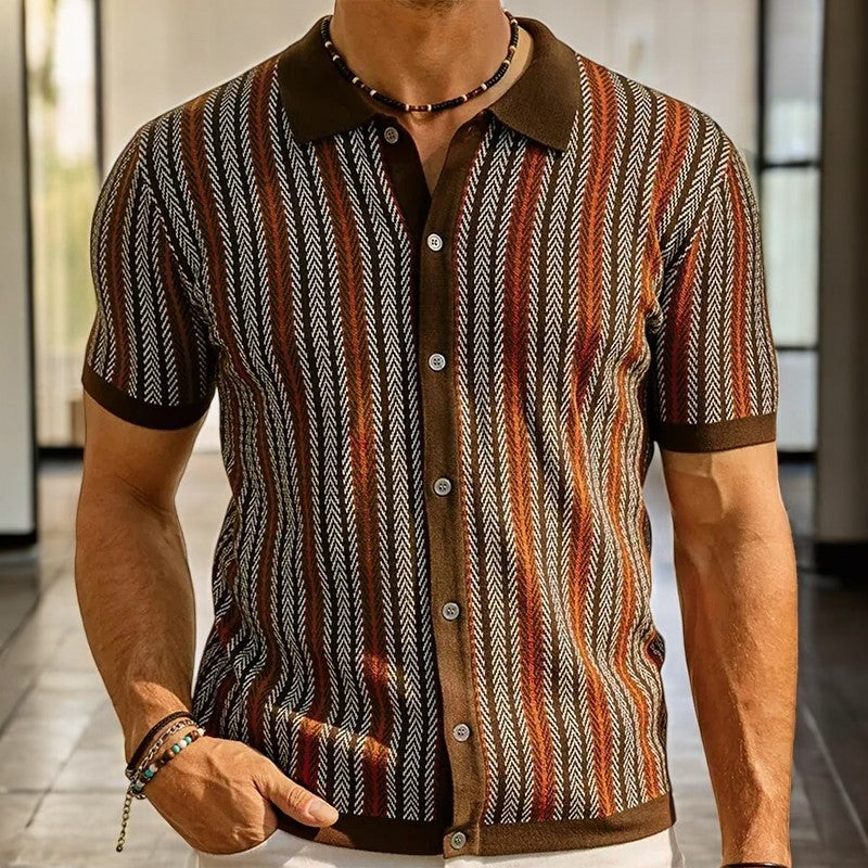 LAURENT MONACO | CHEMISE À MOTIF CHEVRON POUR HOMMES