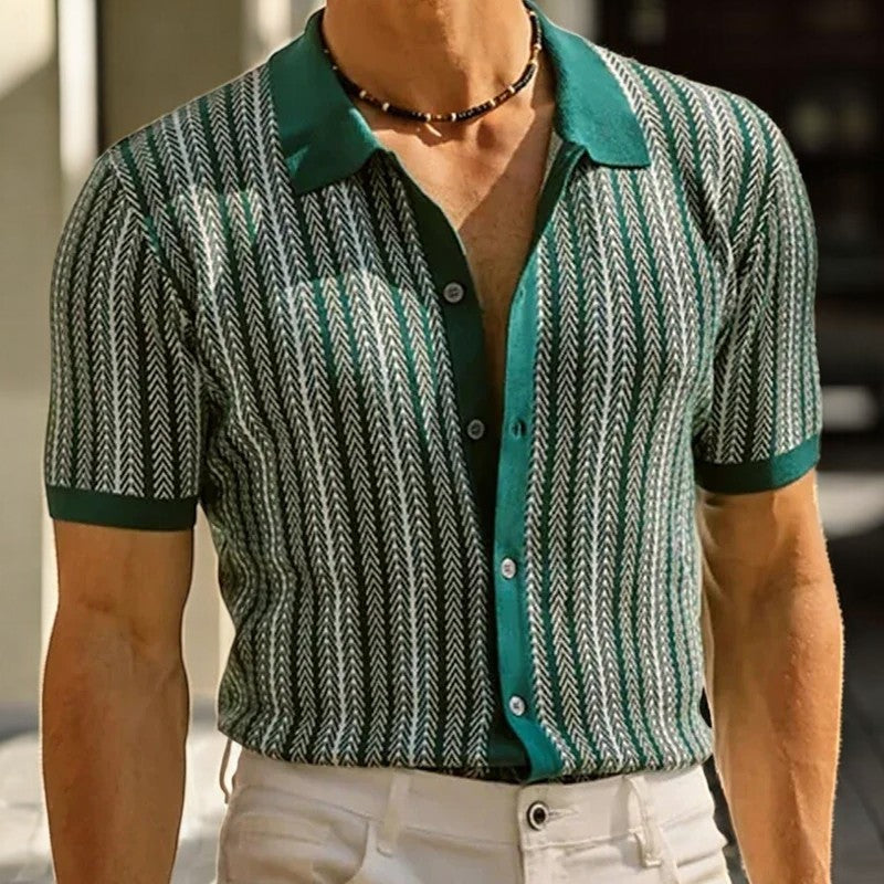 LAURENT MONACO | CHEMISE À MOTIF CHEVRON POUR HOMMES