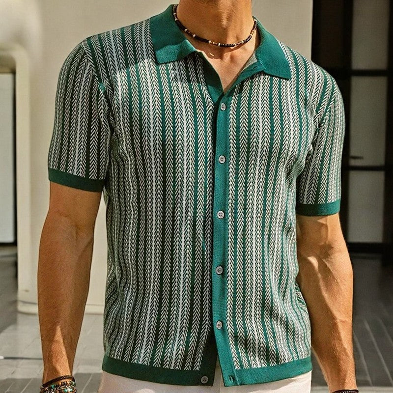 LAURENT MONACO | CHEMISE À MOTIF CHEVRON POUR HOMMES