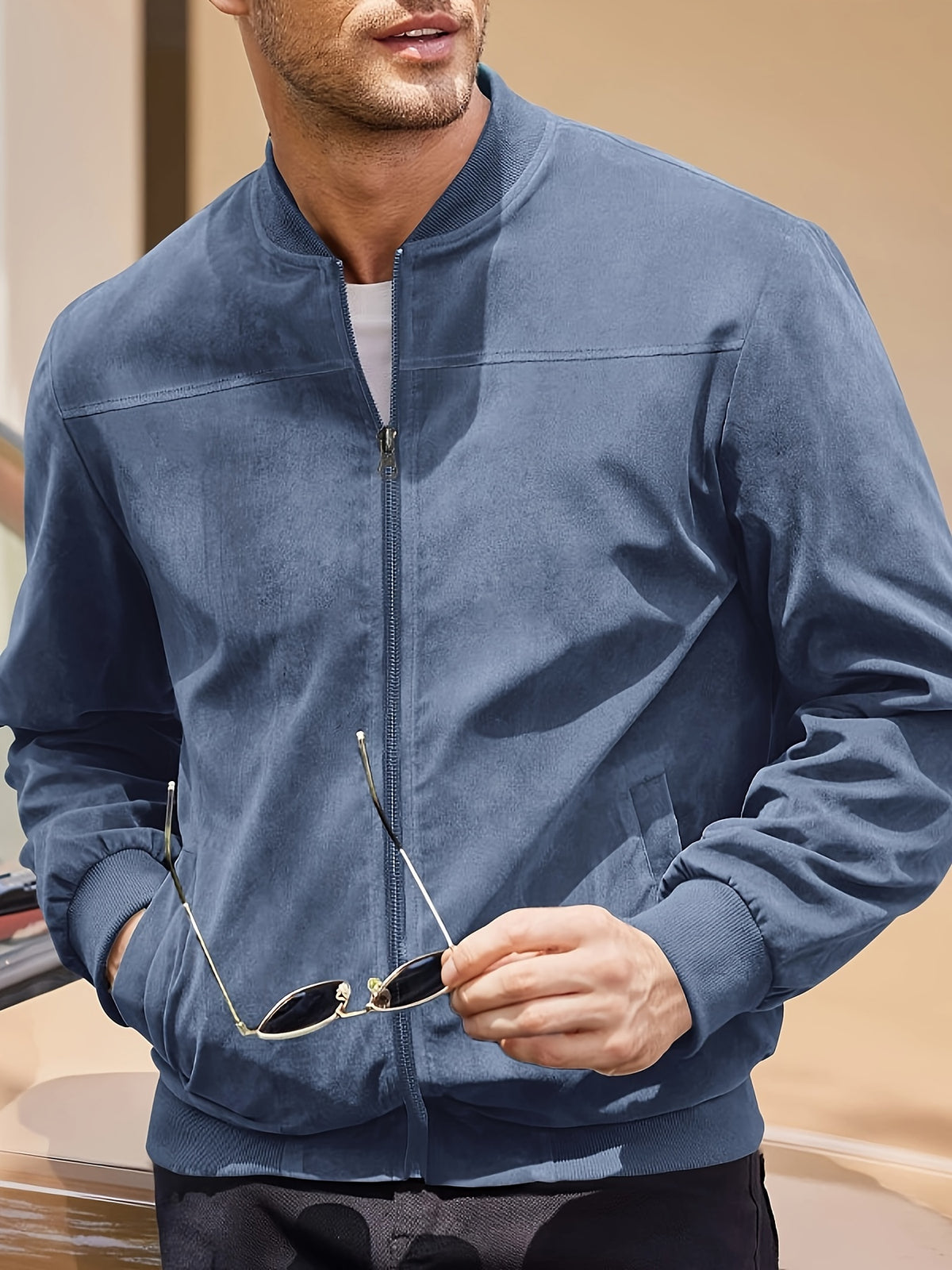 LAURENT MONACO | VESTE BOMBER À FERMETURE ÉCLAIR POUR HOMMES