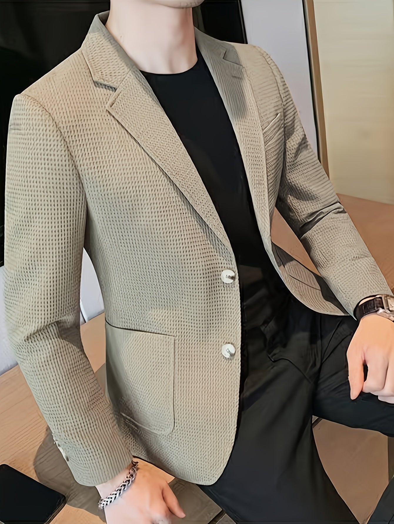 LAURENT MONACO | VESTE EN MAILLE TEXTURÉE POUR HOMMES
