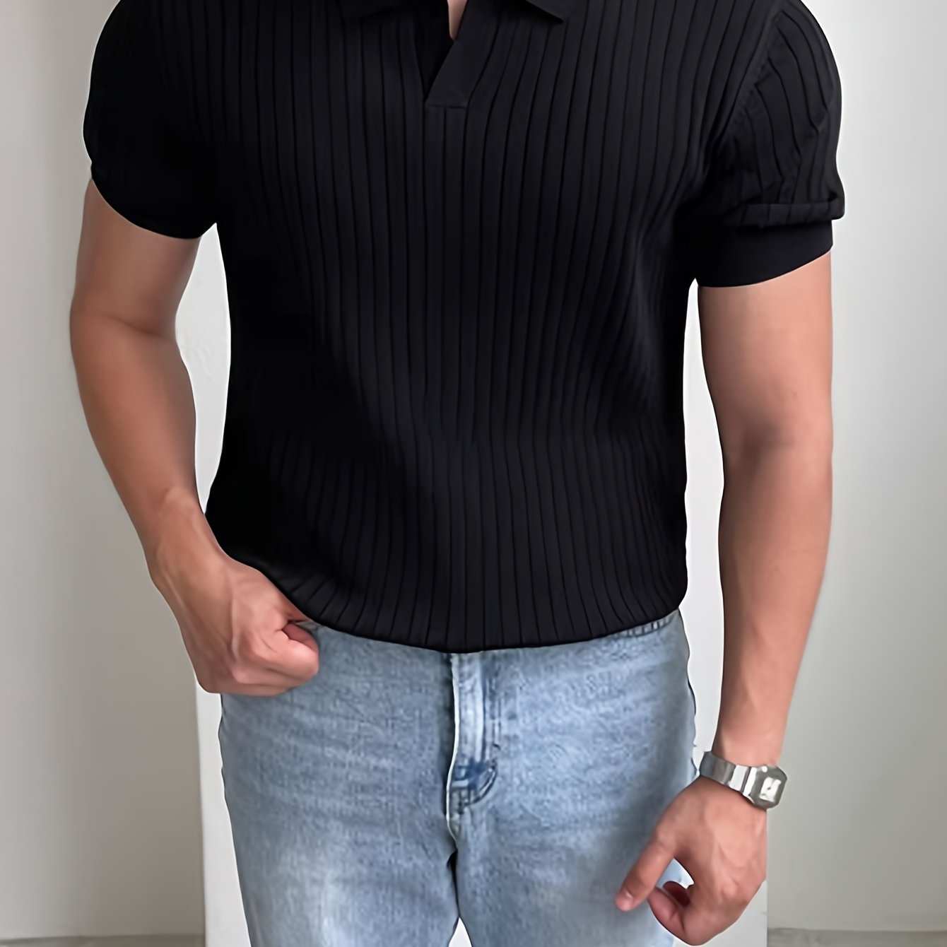 LAURENT MONACO | CHEMISE D'ÉTÉ EN MAILLE TEXTURÉE POUR HOMMES