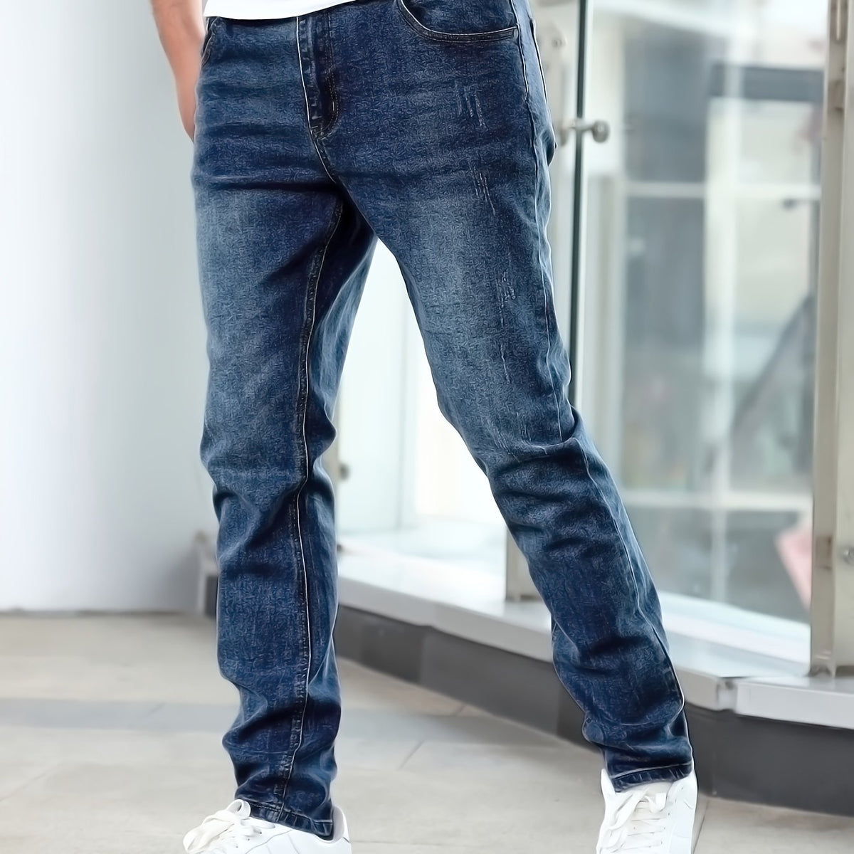 LAURENT MONACO | JEANS EN DENIM DÉLAVÉ POUR HOMMES