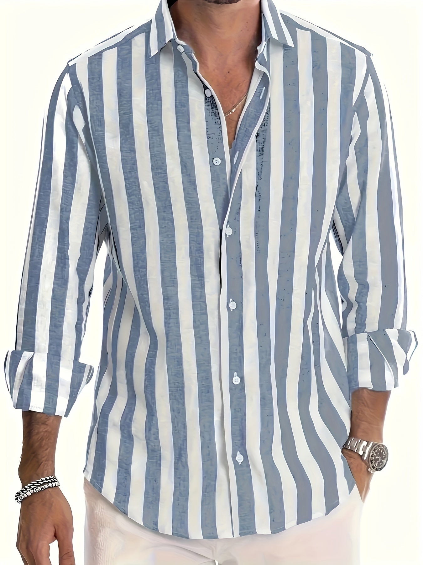 LAURENT MONACO | CHEMISE RAFFINÉE À RAYURES POUR HOMMES