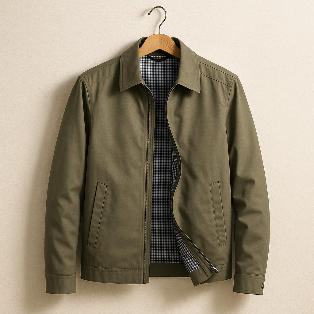 Veste Légère Doublée À Carreaux Pour Homme