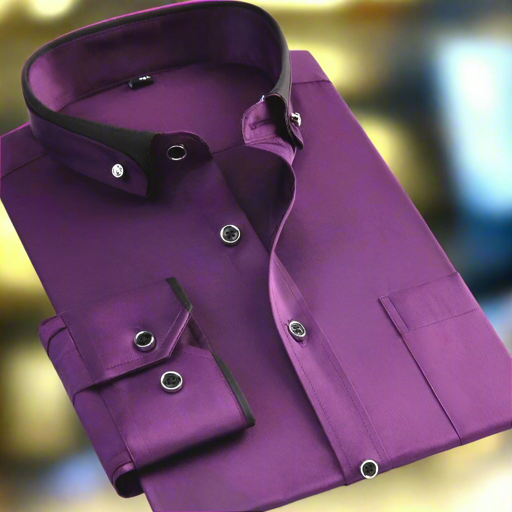 LAURENT MONACO | CHEMISE À MANCHES LONGUES BOUTONNÉES ÉLÉGANTES POUR HOMMES