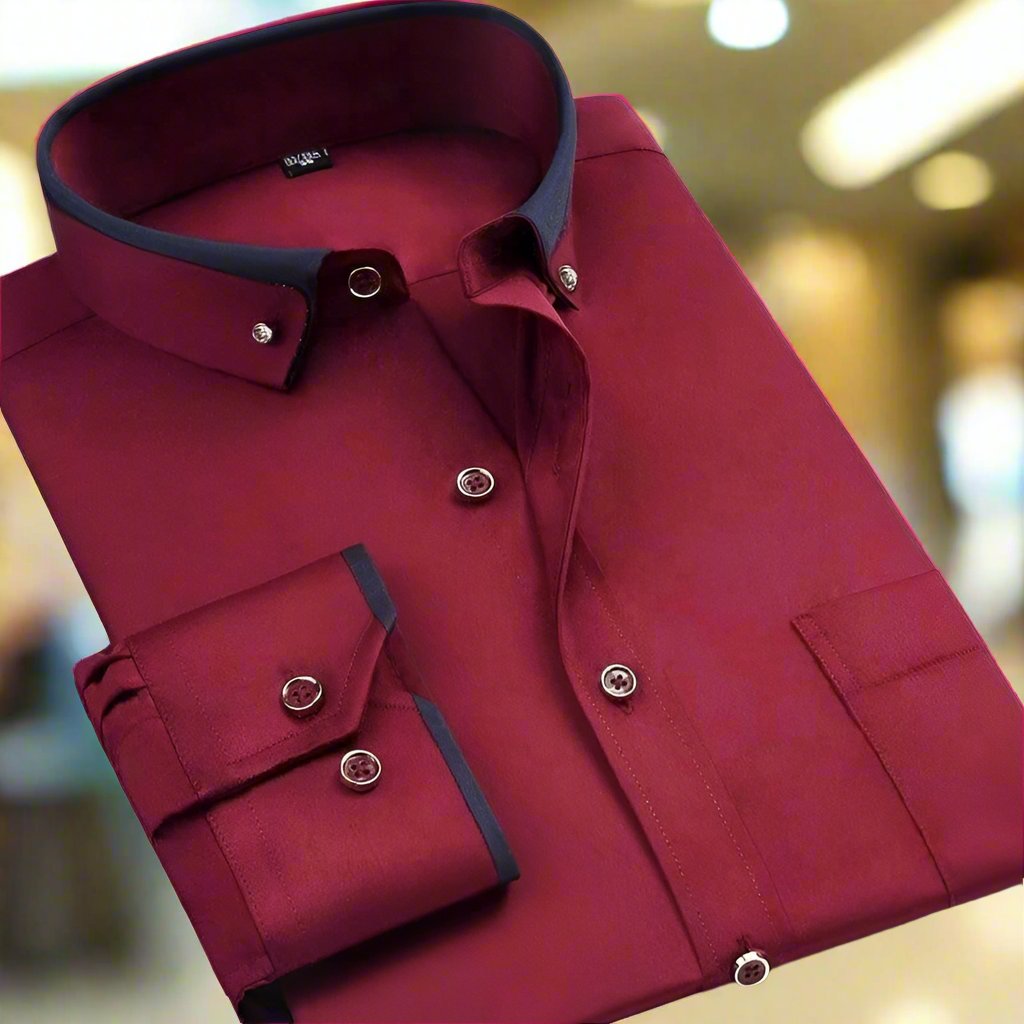 LAURENT MONACO | CHEMISE À MANCHES LONGUES BOUTONNÉES ÉLÉGANTES POUR HOMMES