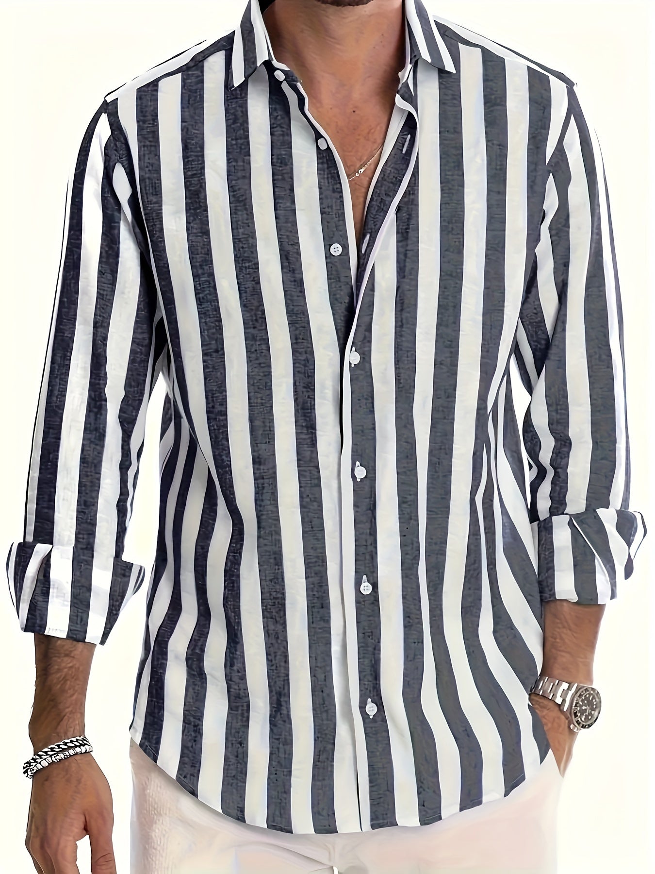 LAURENT MONACO | CHEMISE RAFFINÉE À RAYURES POUR HOMMES
