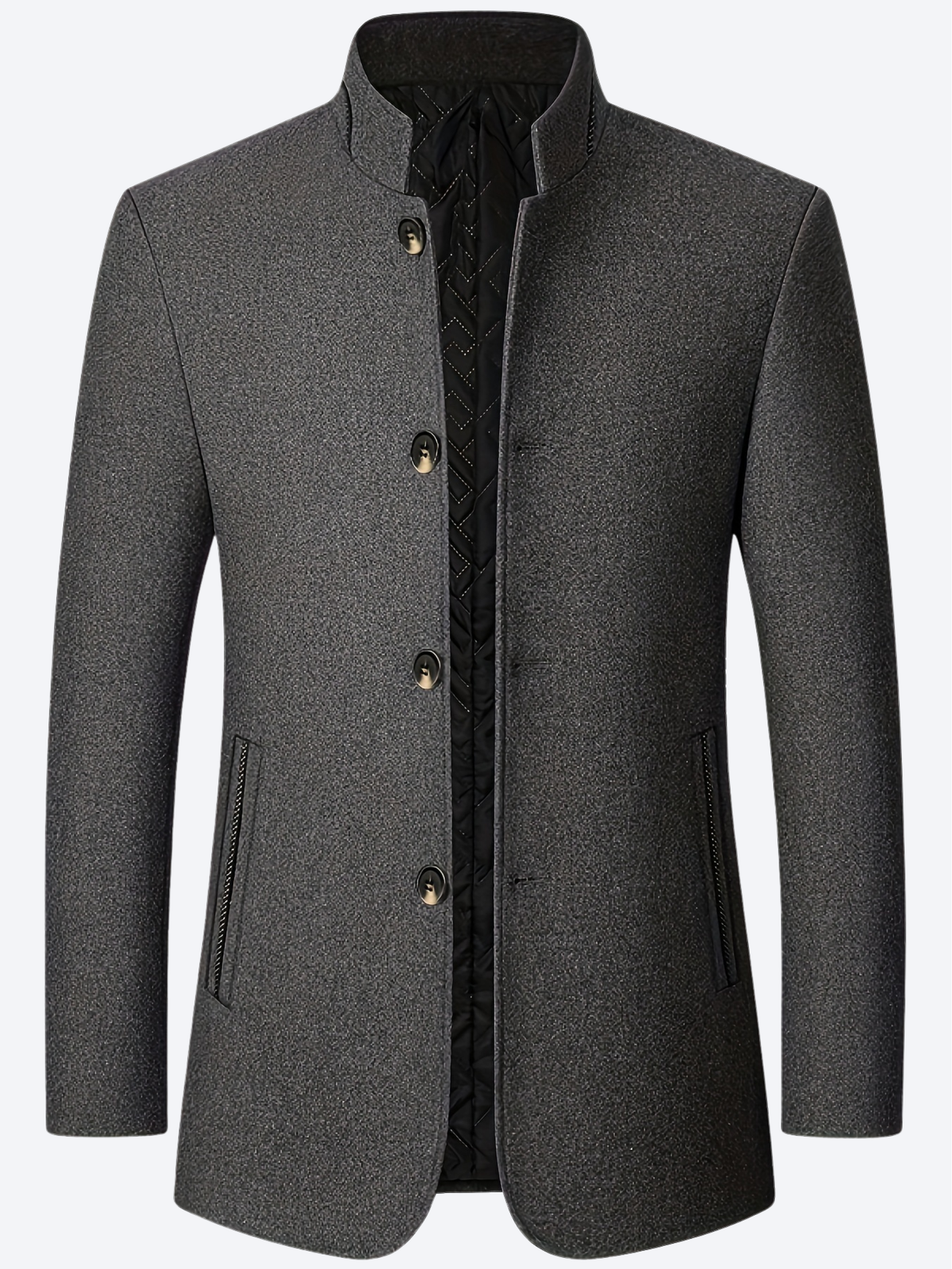 LAURENT MONACO | MANTEAU LONG À COL MONTANT POUR HOMMES