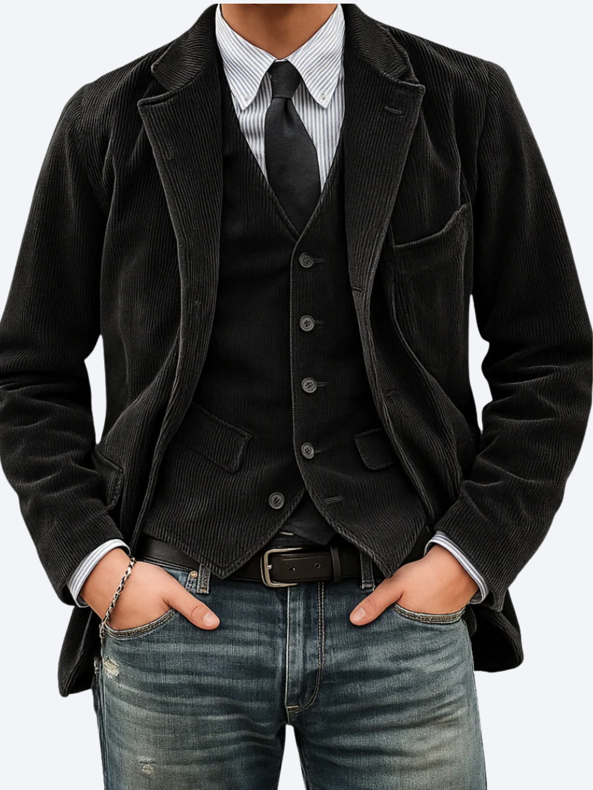 LAURENT MONACO | ENSEMBLE ÉLÉGANT DE BLAZER ET DE GILET POUR HOMMES