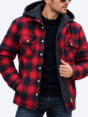 LAURENT MONACO | VESTE À CAPUCHE À CARREAUX POUR HOMMES