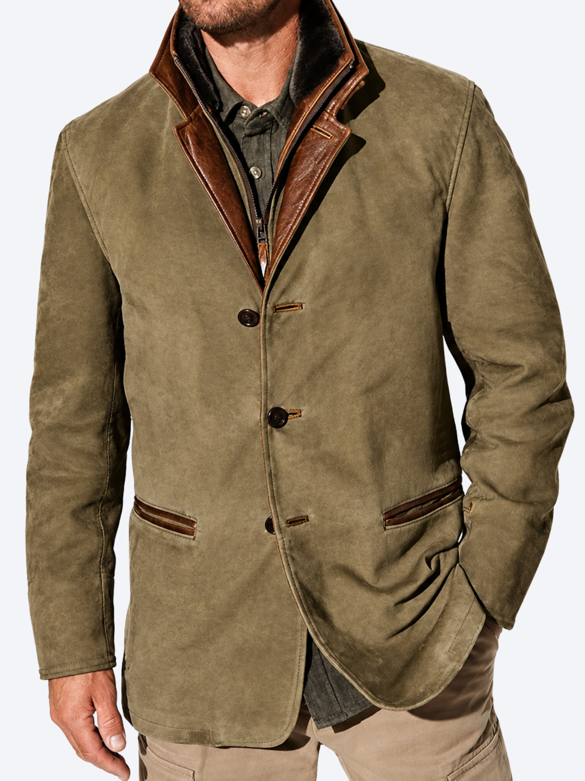 LAURENT MONACO | VESTON EN DAIM VINTAGE POUR HOMMES