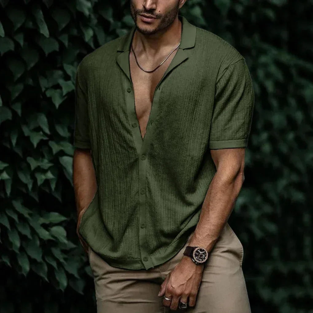 LAURENT MONACO | CHEMISE EN LIN TRICOTÉ POUR HOMMES