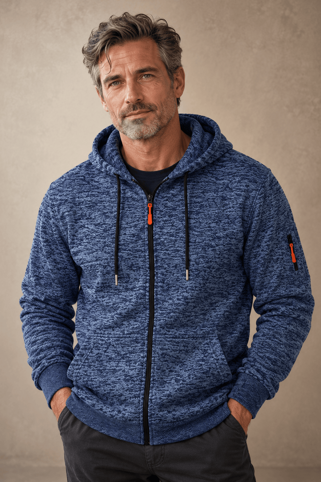 LAURENT MONACO | SWEAT À CAPUCHE ÉPAIS À FERMETURE ÉCLAIR POUR HOMMES