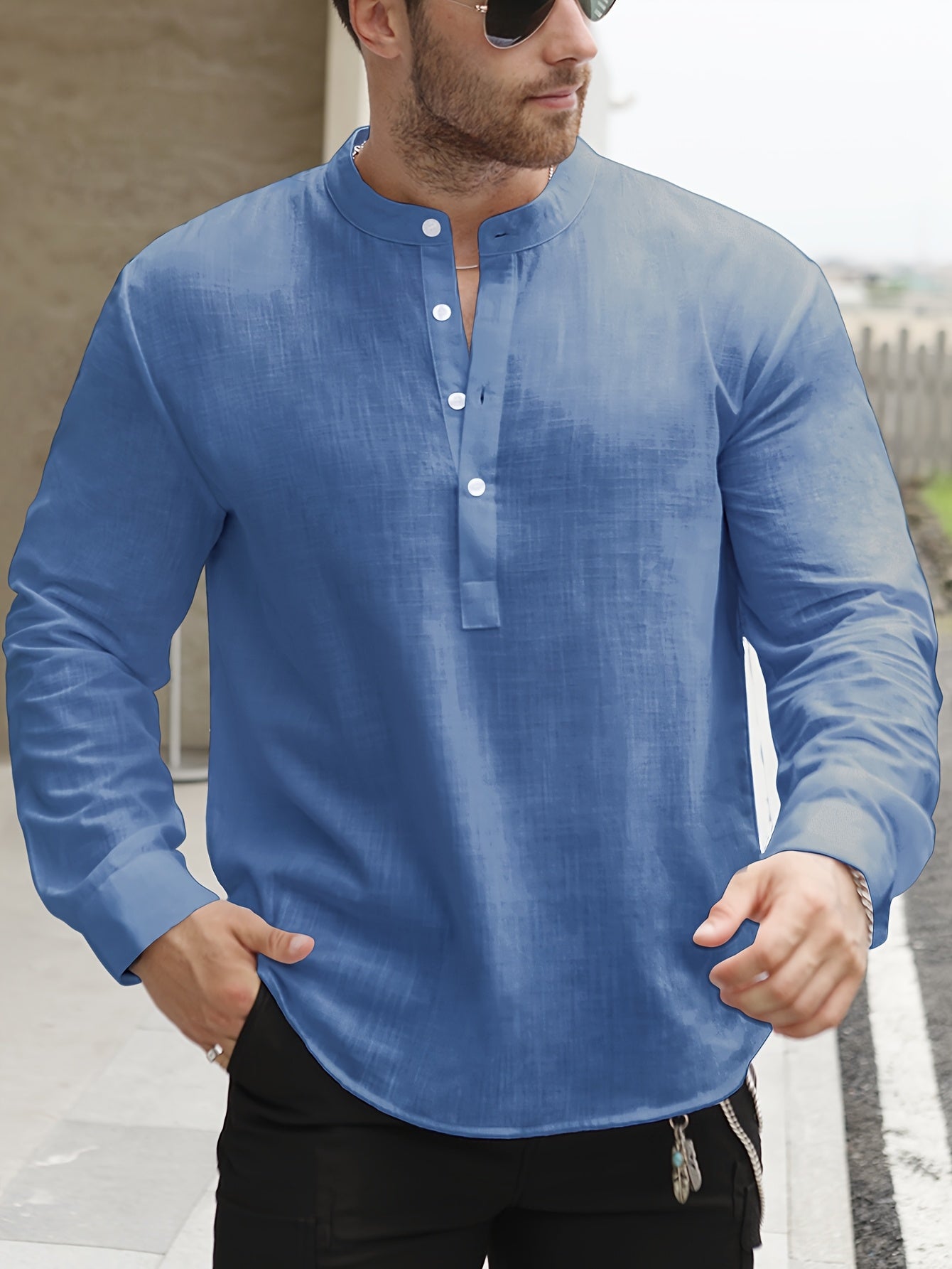 LAURENT MONACO | CHEMISE À COL BATEAU POUR HOMMES