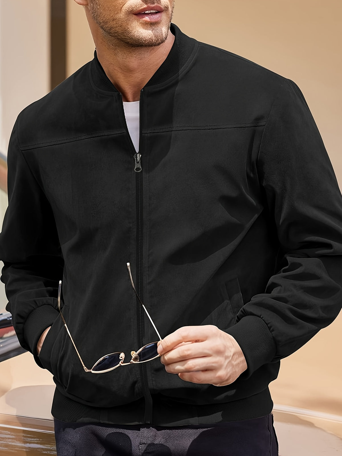 LAURENT MONACO | VESTE BOMBER À FERMETURE ÉCLAIR POUR HOMMES