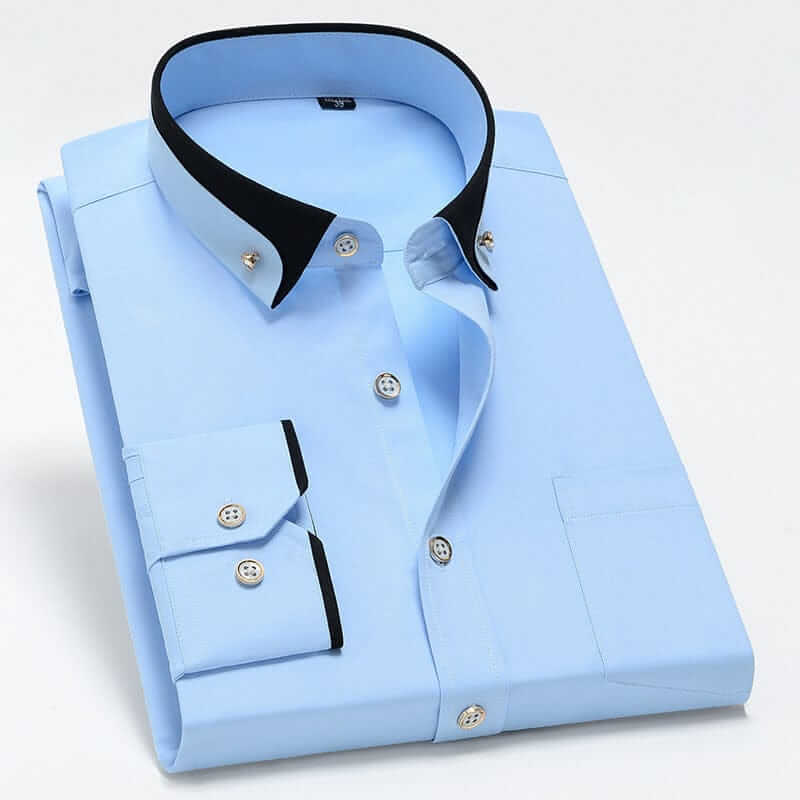 LAURENT MONACO | CHEMISE À COL CONTRASTÉ POUR HOMMES