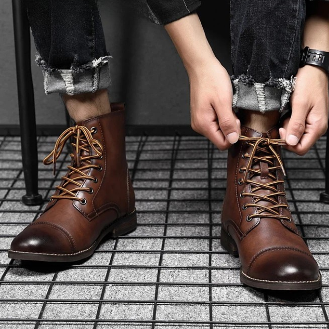 LAURENT MONACO | BOTTES DE VILLE BRUNIES POUR HOMME