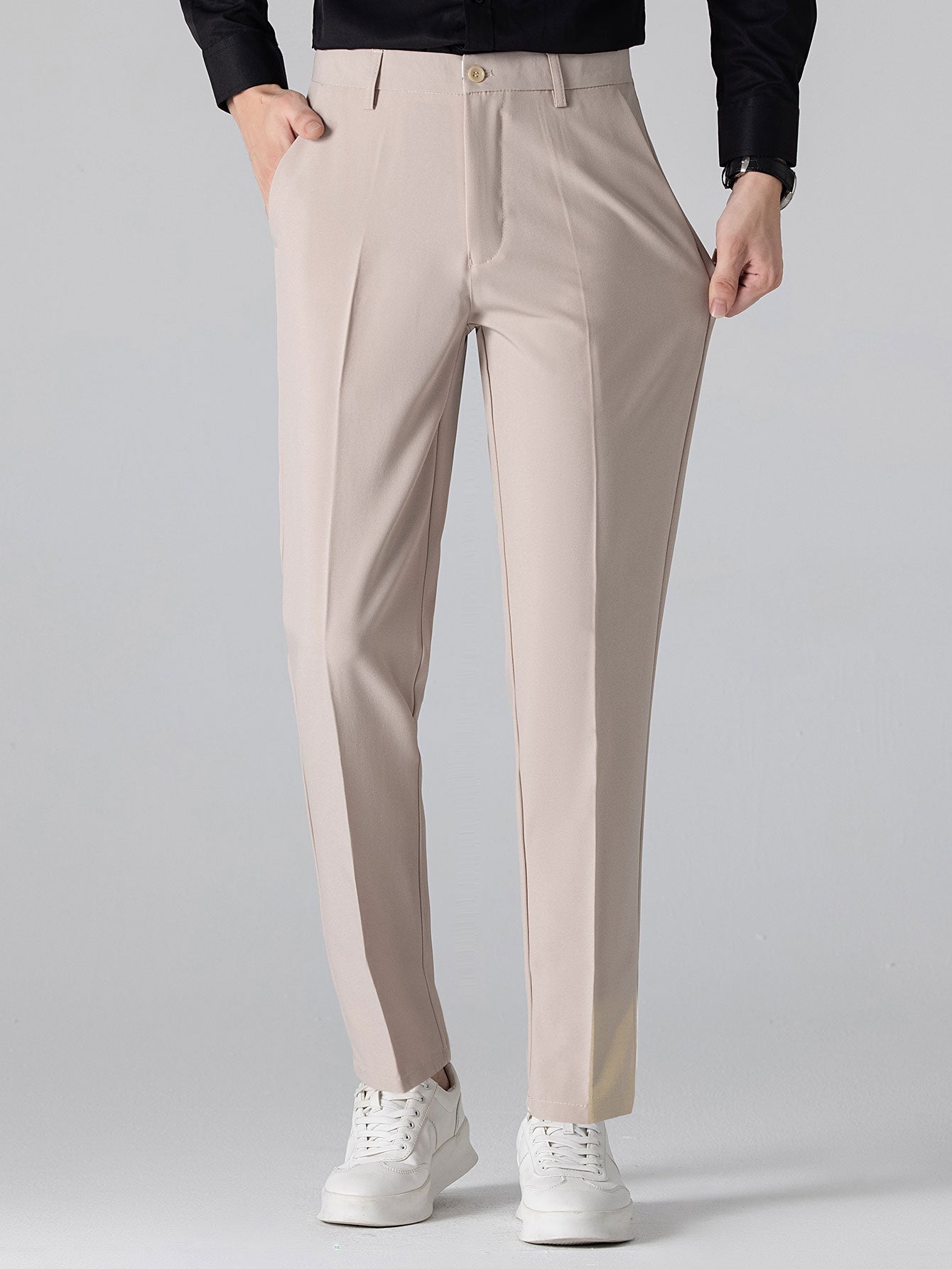 CHEMISE À MANCHES LONGUES À CARREAUX AVEC BOUTONS & PANTALONS SLIM FIT À JAMBES FINS
