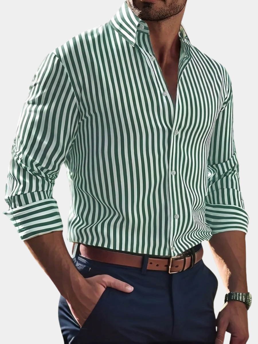 LAURENT MONACO | CHEMISE STRETCH À RAYURES POUR HOMMES