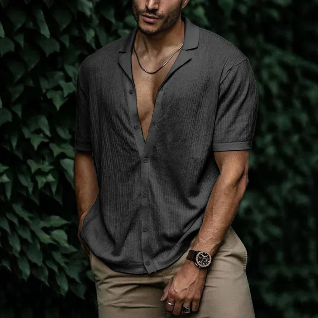 LAURENT MONACO | CHEMISE EN LIN TRICOTÉ POUR HOMMES