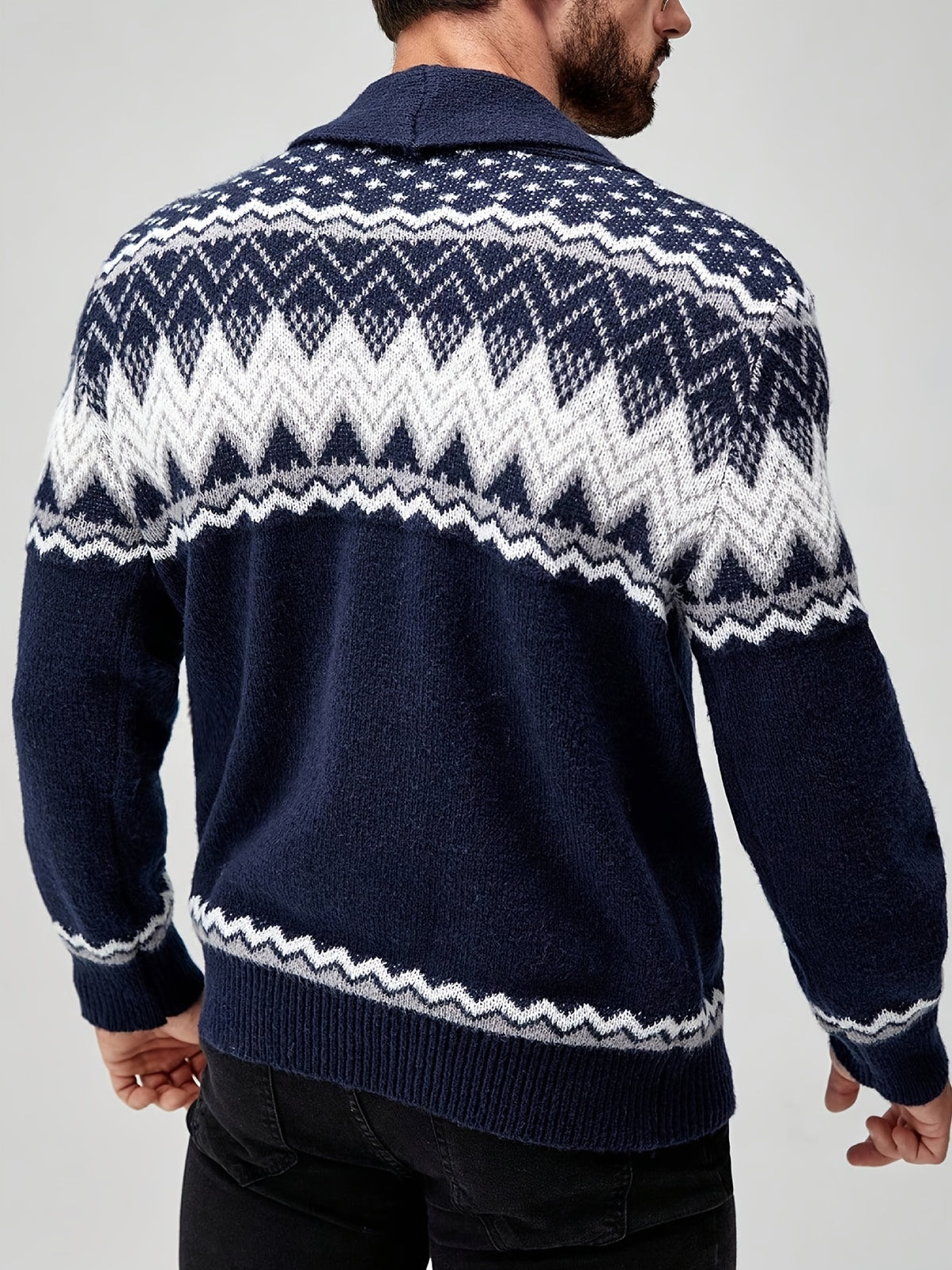 LAURENT MONACO | VESTE EN MAILLE GÉOMÉTRIQUE POUR HOMMES
