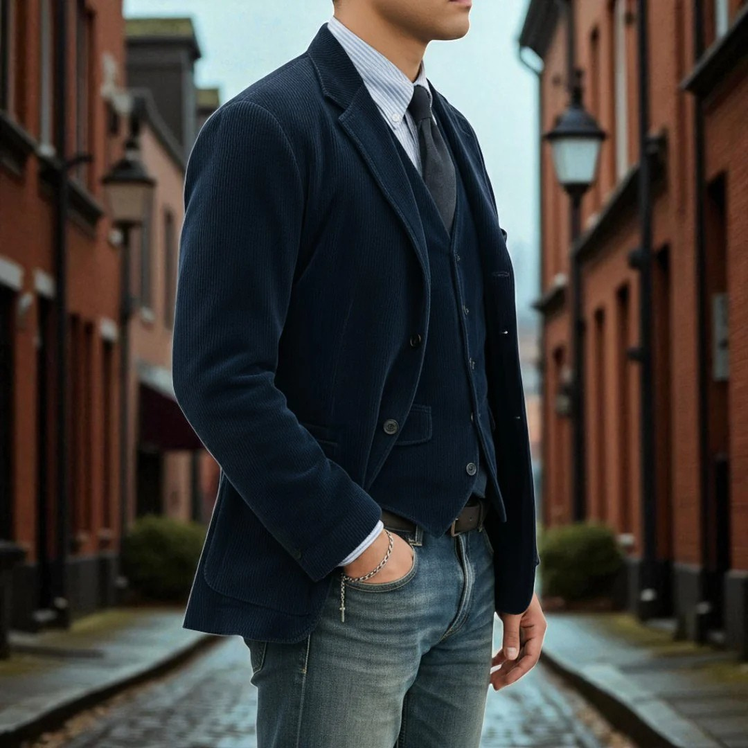 LAURENT MONACO | ENSEMBLE LE BLAZER RAFFINÉ EN VELOURS CÔTELÉ POUR HOMME