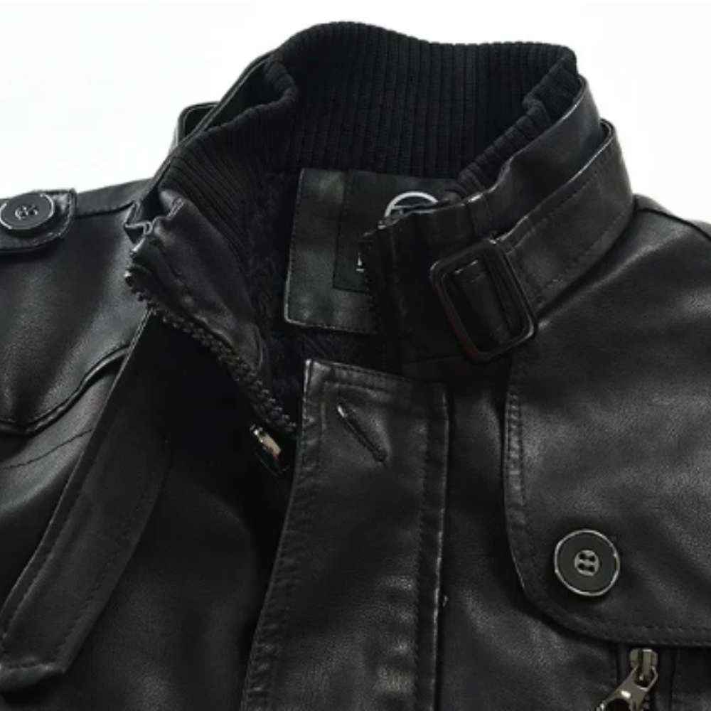 LAURENT MONACO | VESTE DE BIKER EN CUIR LONGUE ÉLÉGANTE