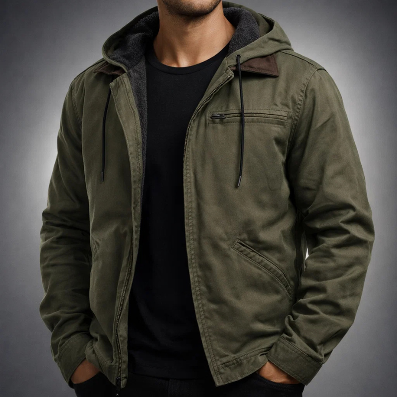 LAURENT MONACO | VESTE À CAPUCHE EN TOILE POUR HOMME