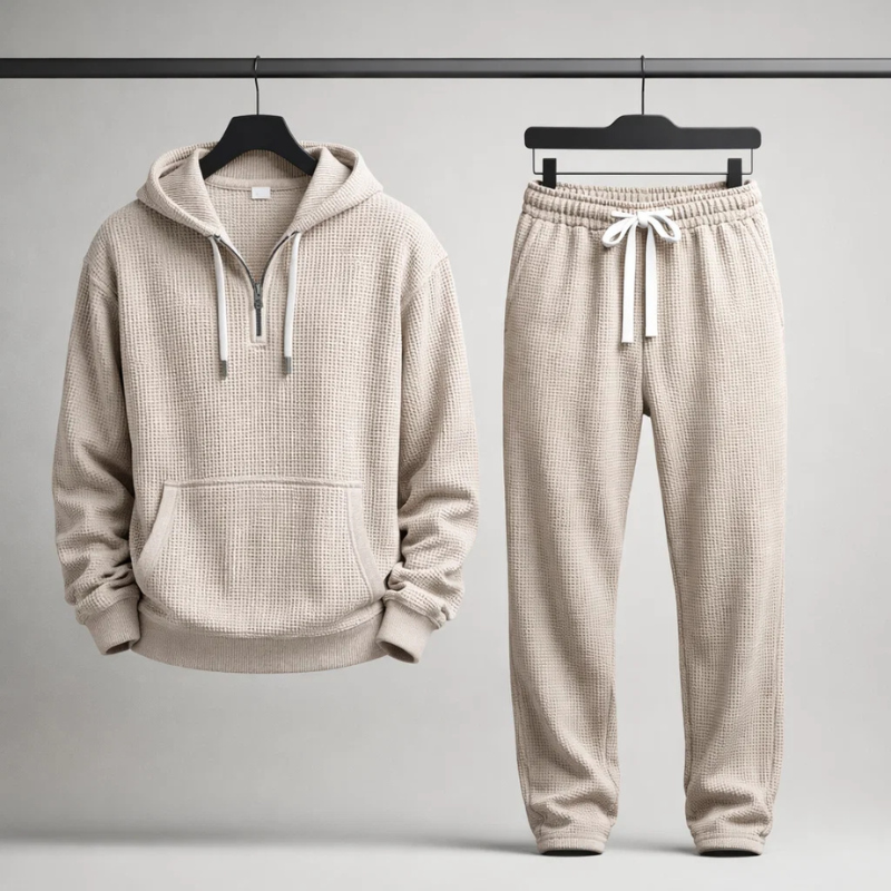 LAURENT MONACO | ENSEMBLE EN MAILLE GAUFRÉE POUR HOMMES