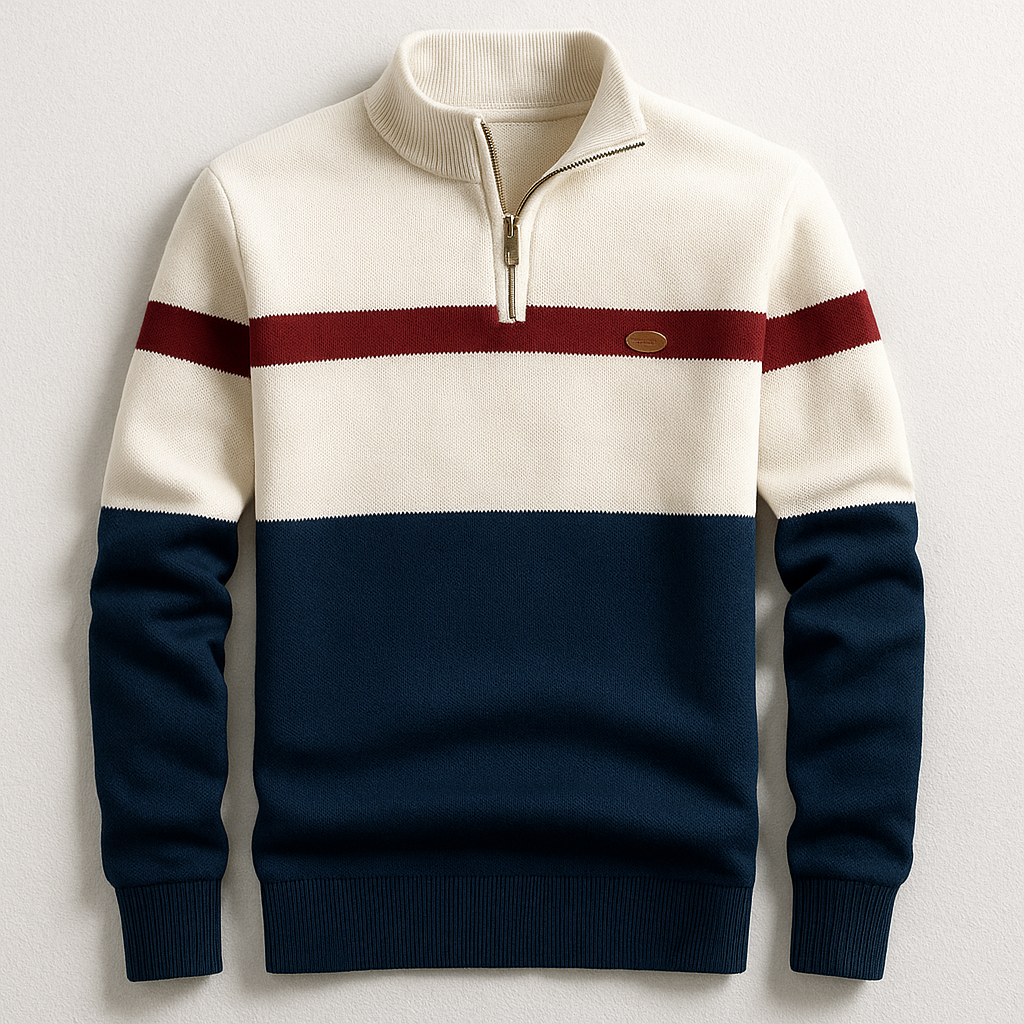 LAURENT MONACO | PULL HOMME AVEC ZIP AU COL