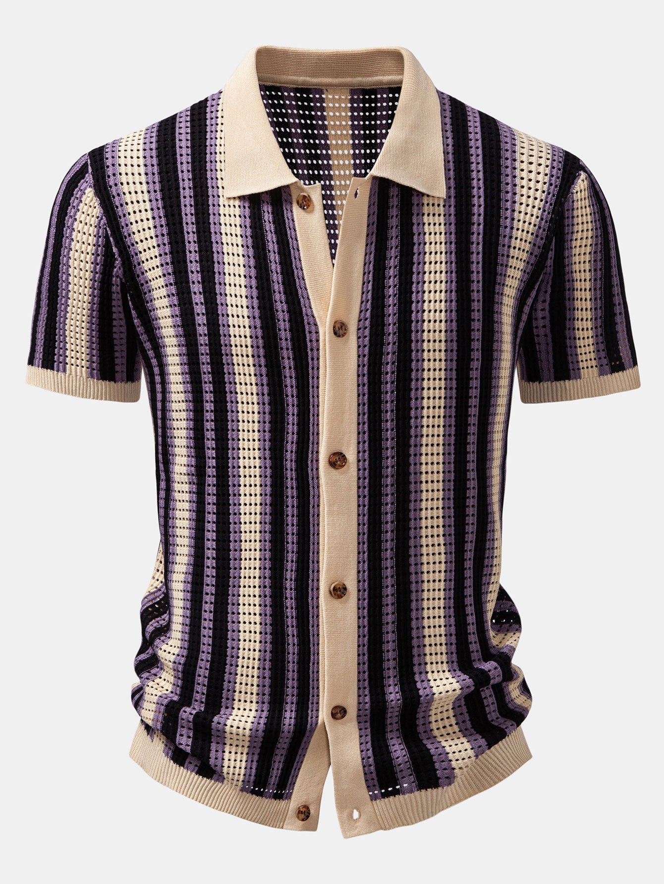 CHEMISE À RAYURES AVEC ŒILLETS AU CROCHET