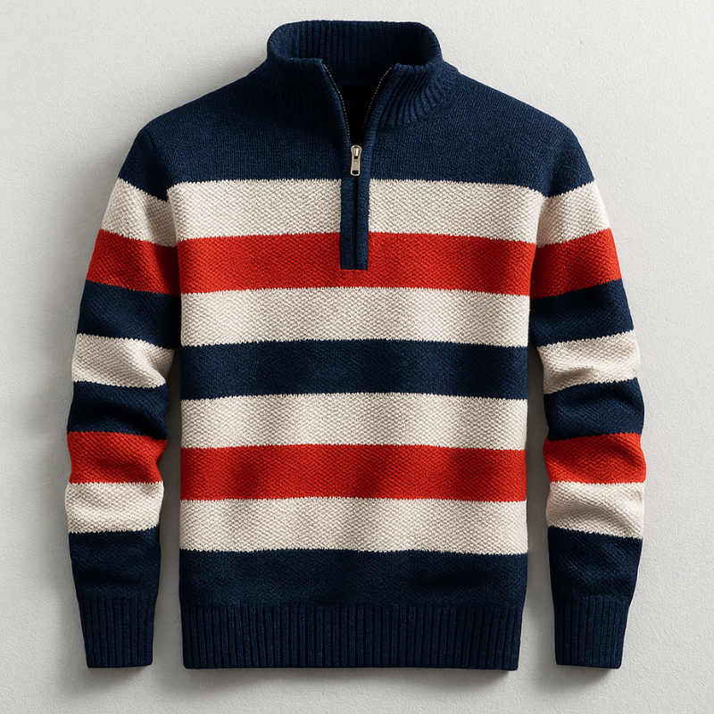 LAURENT MONACO | PULLOVER EN MAILLE AVEC ZIP POUR HOMME