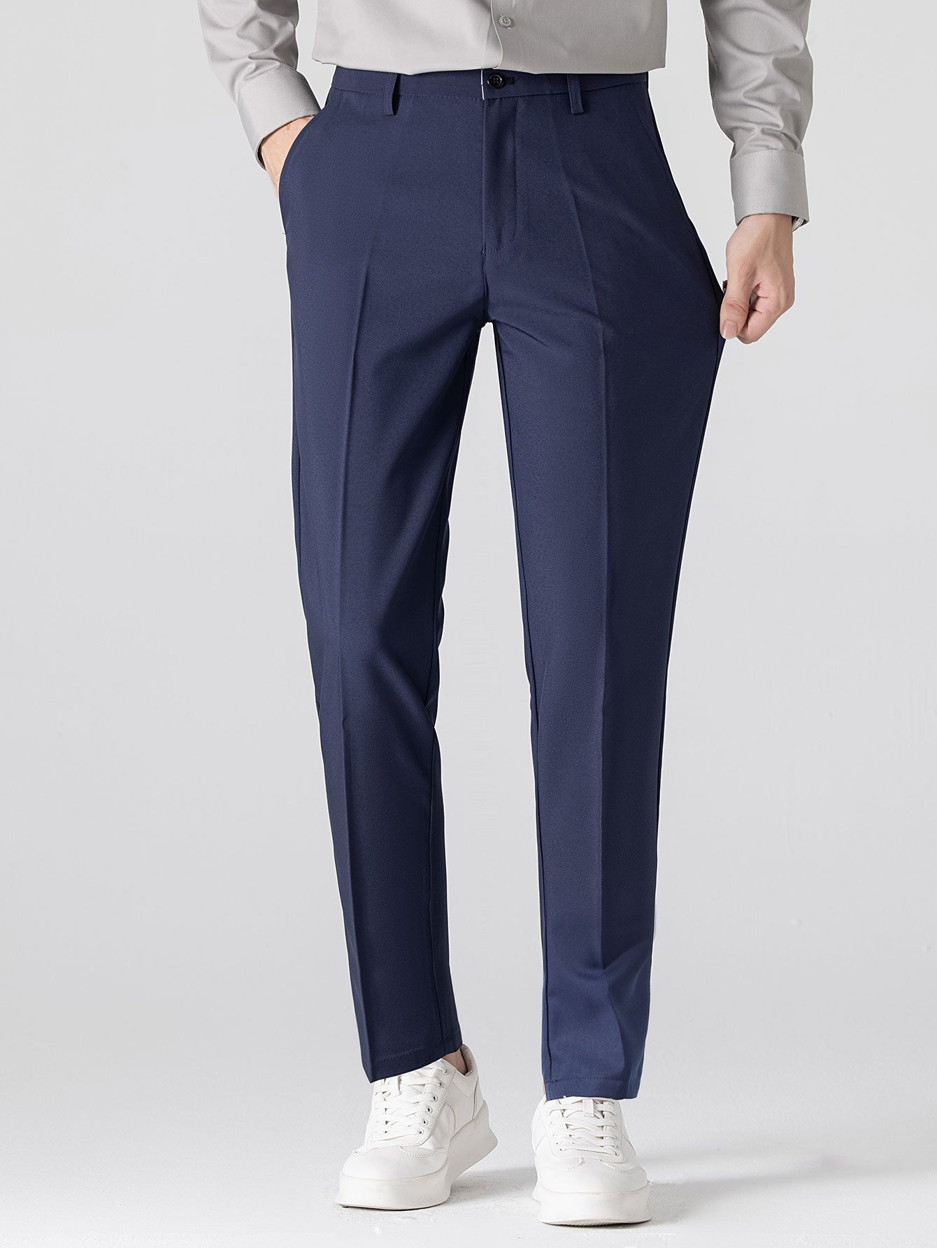 CHEMISE À MANCHES LONGUES À RAYURES AVEC BOUTONS & PANTALONS SLIM FIT À JAMBE ÉLARGIE