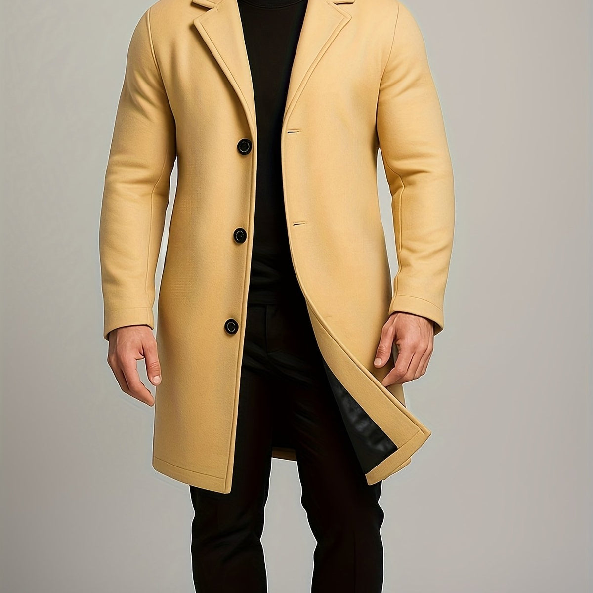 LAURENT MONACO | MANTEAU CLASSIQUE À BOUTONS POUR HOMMES