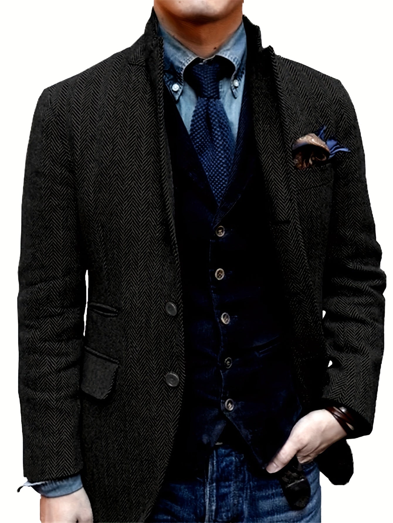 LAURENT MONACO | VESTE À REVERS VINTAGE POUR HOMMES