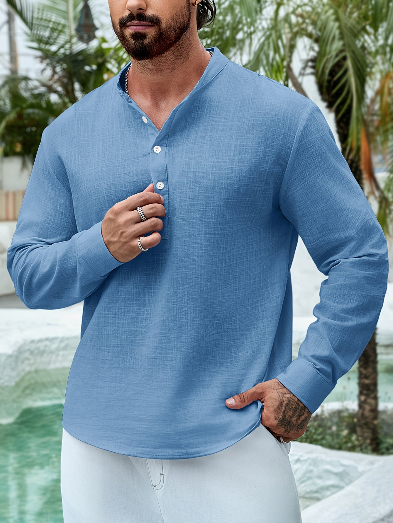 LAURENT MONACO | CHEMISE À COL BATEAU POUR HOMMES