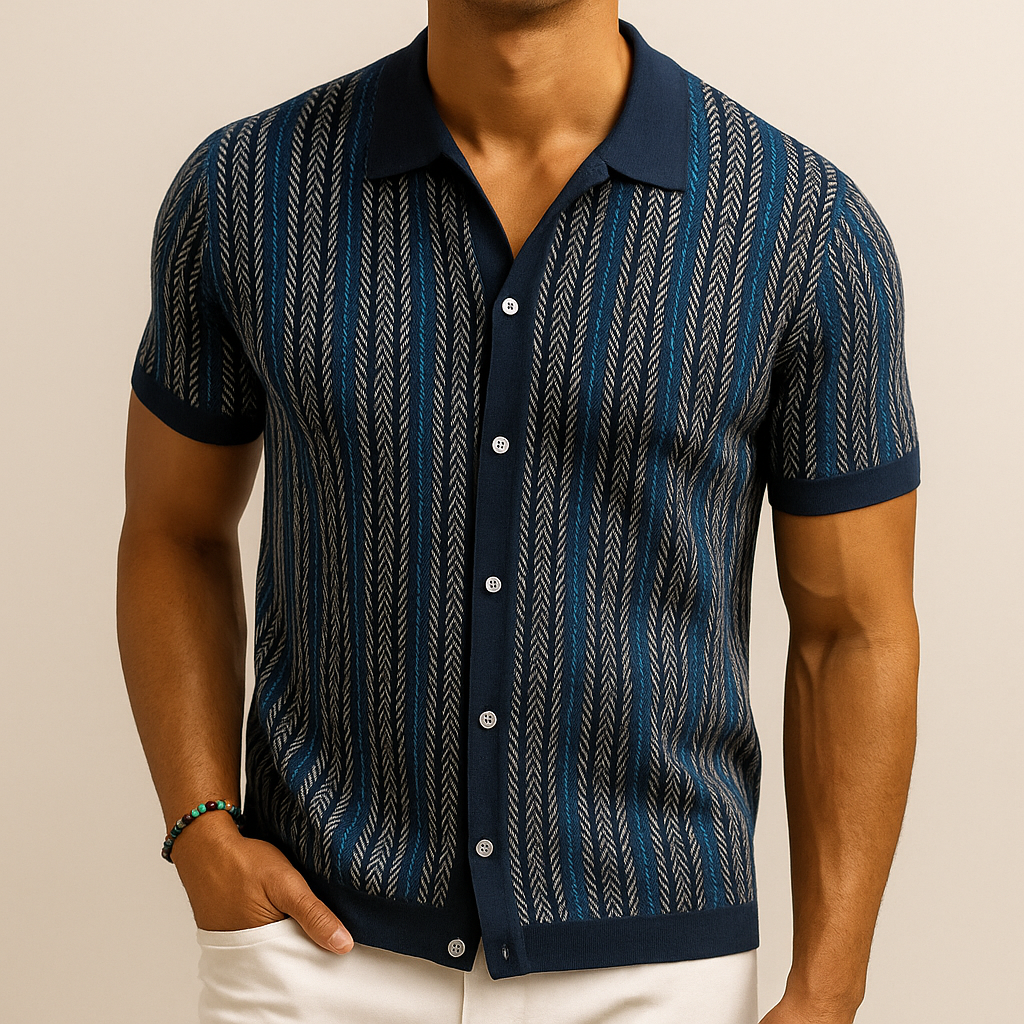 LAURENT MONACO | CHEMISE À MOTIF CHEVRON POUR HOMMES