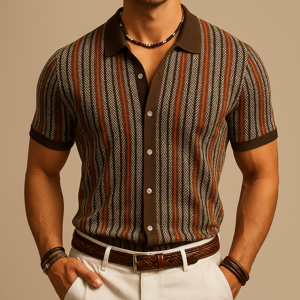 LAURENT MONACO | CHEMISE À MOTIF CHEVRON POUR HOMMES