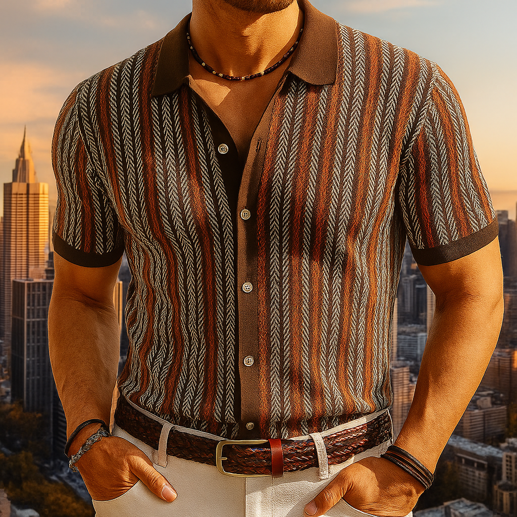 LAURENT MONACO | CHEMISE À MOTIF CHEVRON POUR HOMMES