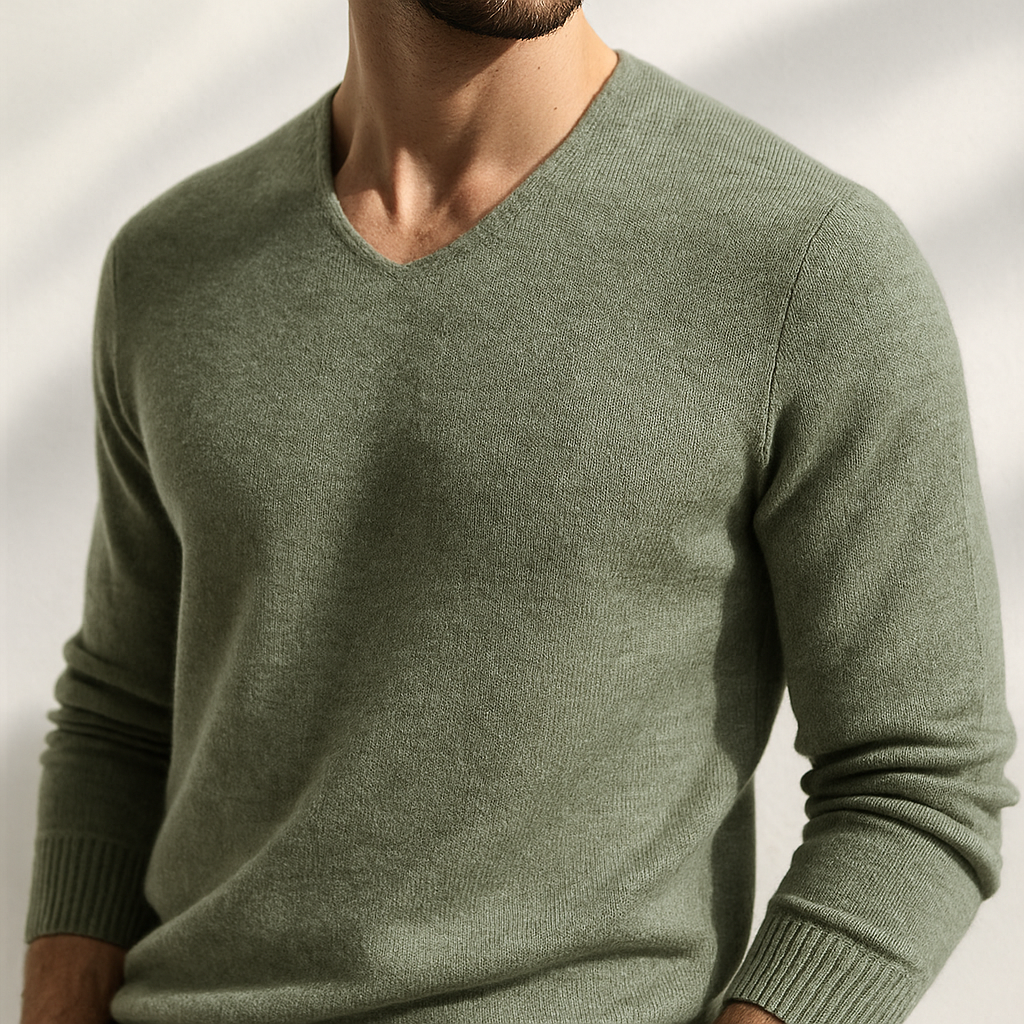 LAURENT MONACO | PULL EN V EN FIBRES NOBLES POUR HOMME