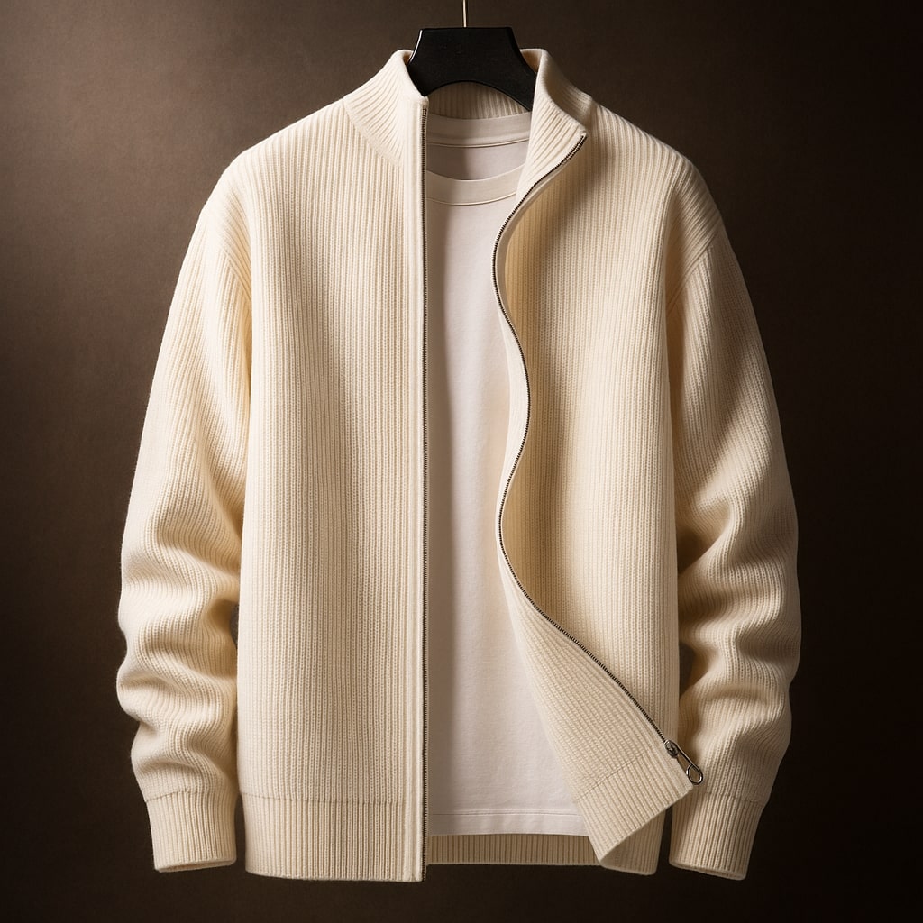 LAURENT MONACO | PULL CÔTE À CÔTE AVEC ZIP POUR HOMME