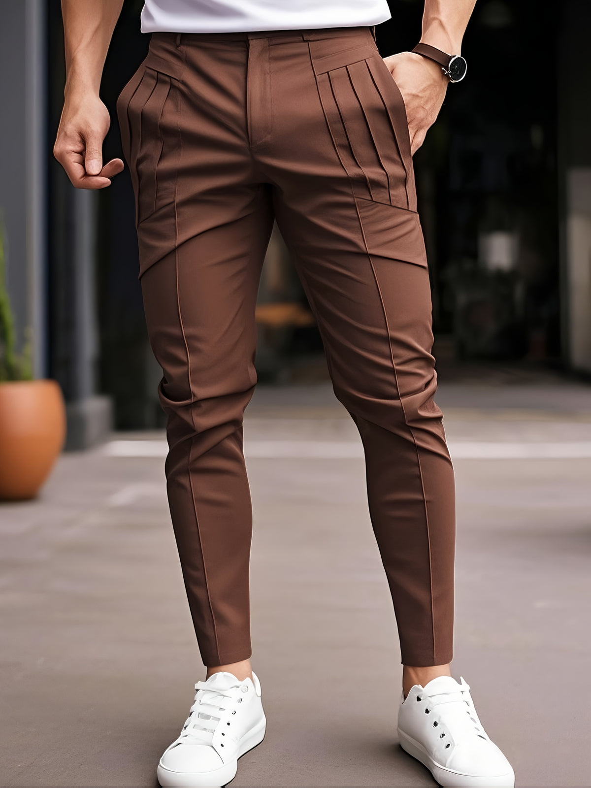 LAURENT MONACO | PANTALON SLIM CASUAL POUR HOMMES