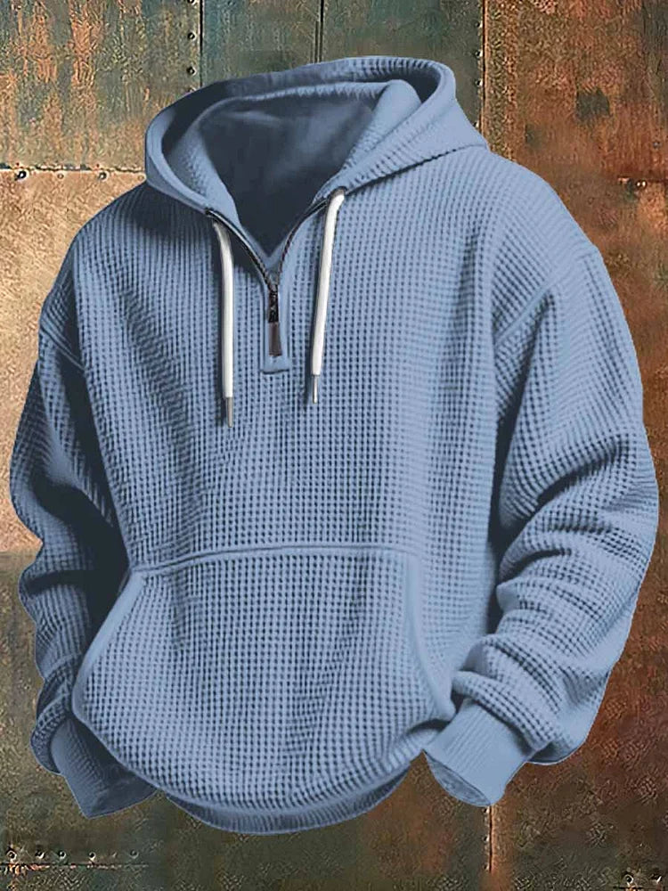 LAURENT MONACO | SWEAT À CAPUCHE EN MAILLE GAUFFRÉE POUR HOMMES